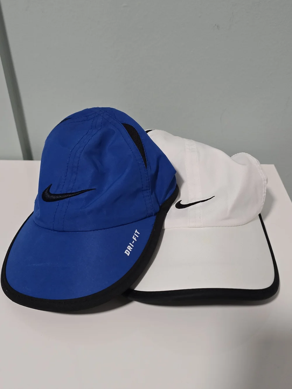 Nike Dri-FIT Swoosh Running Cap - White & Royal Blue (Blue Cap S - white Cap M)